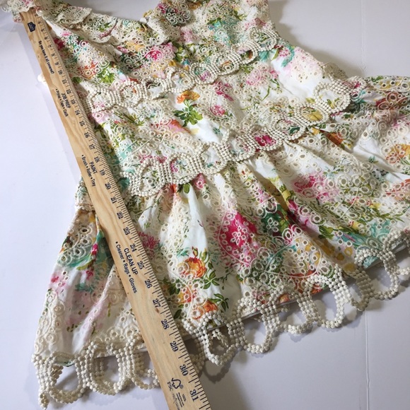 Just Me white floral ruffle lace dress M - Picture 5 of 14
